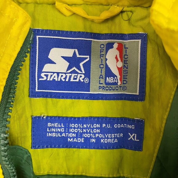 Vintage 90s Starter Seattle Supersonics Jacket Men's XL Pullover Puffer Parka - Picture 10 of 13